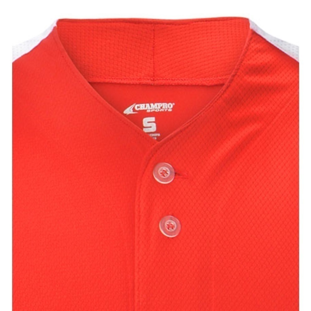Champro Adult Bull Pen Full Button baseball jersey size XL orange white … - Picture 5 of 9